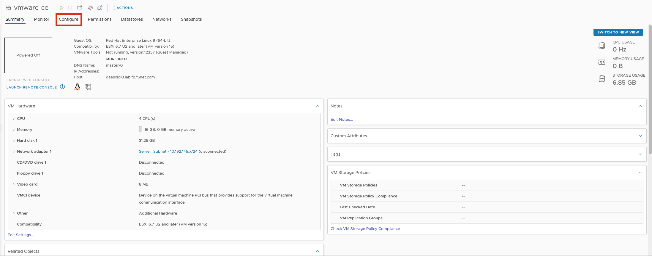 Figure: Open Configure Tag
