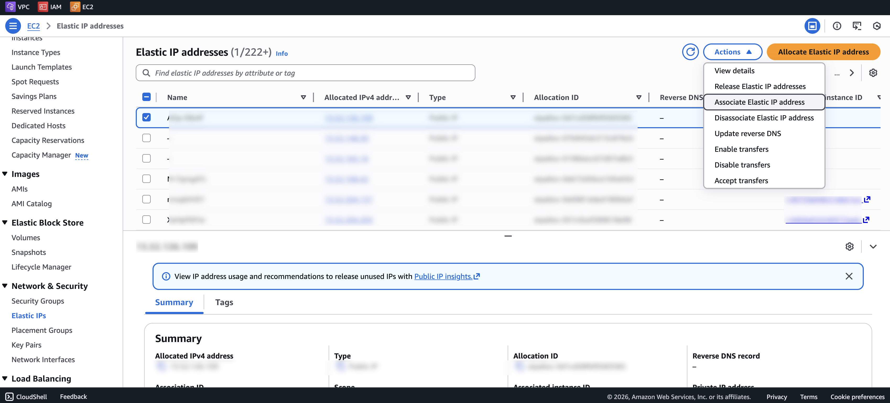 Figure: Associate EIP Address
