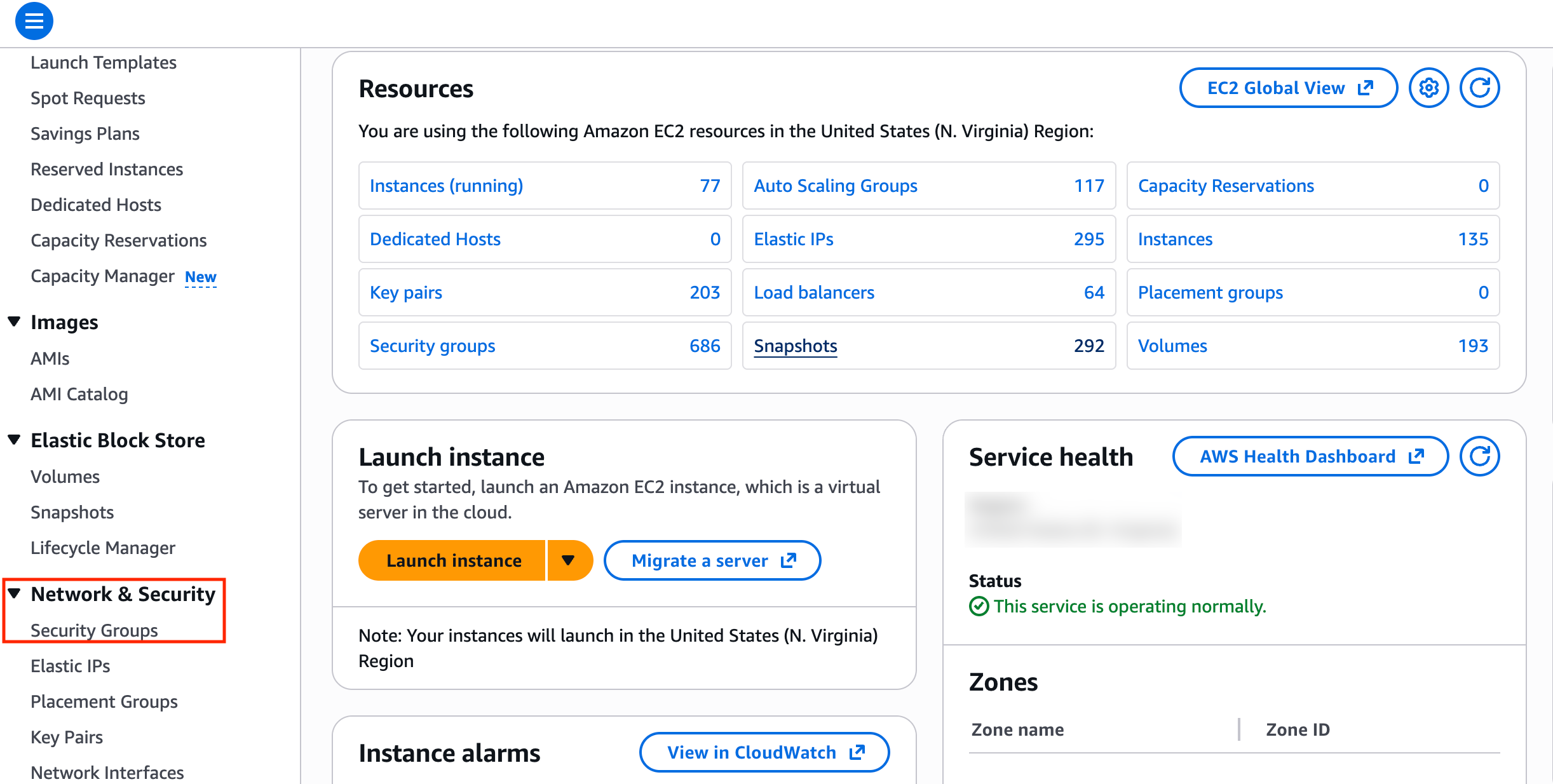 Figure: Security Groups