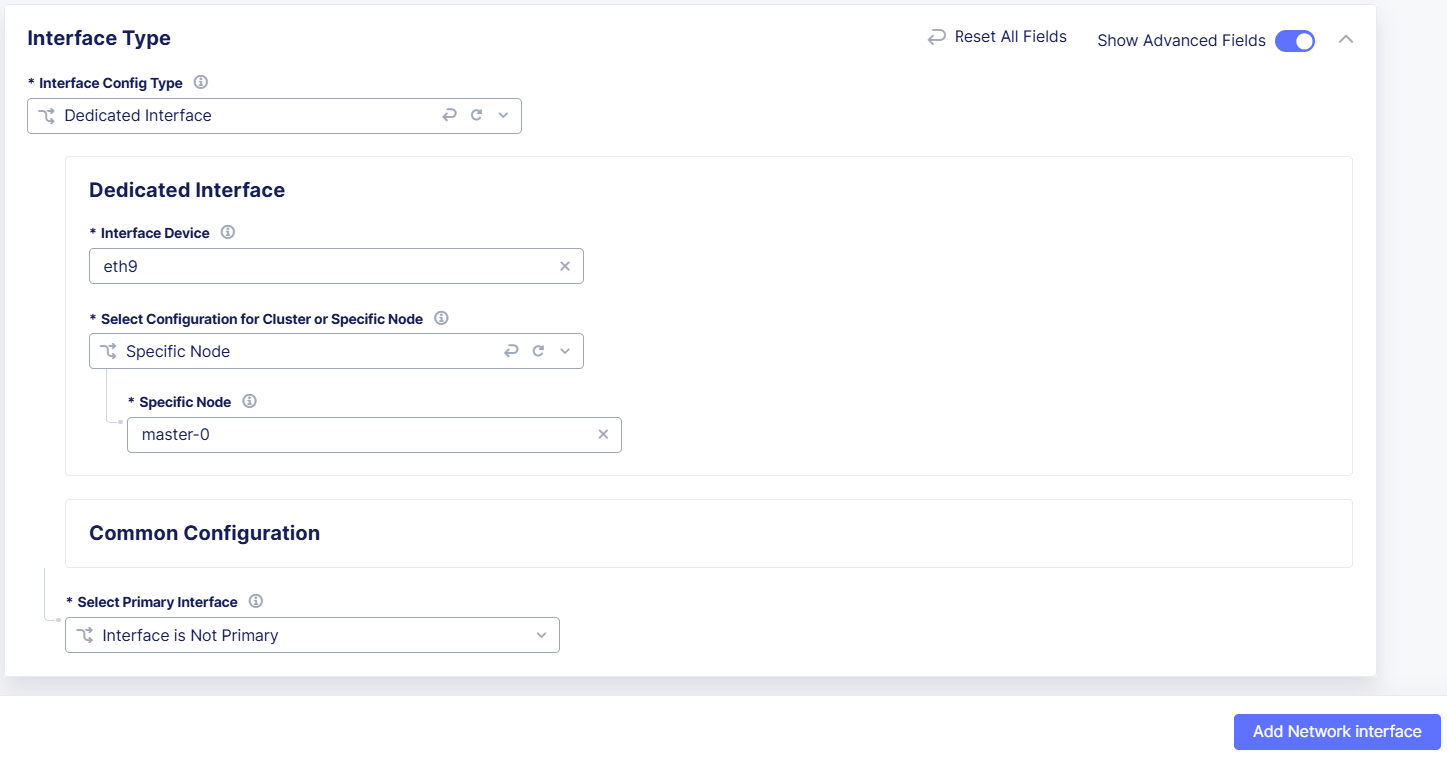 Figure: Configure Dedicated Interface