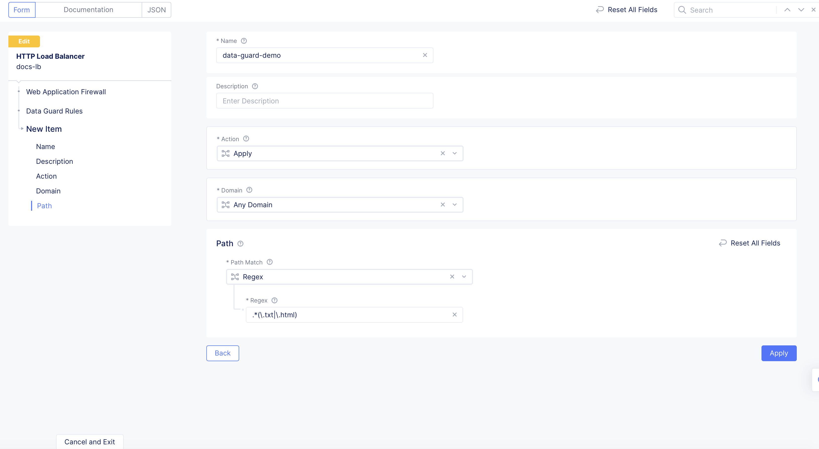Figure: Add Data Guard Rules