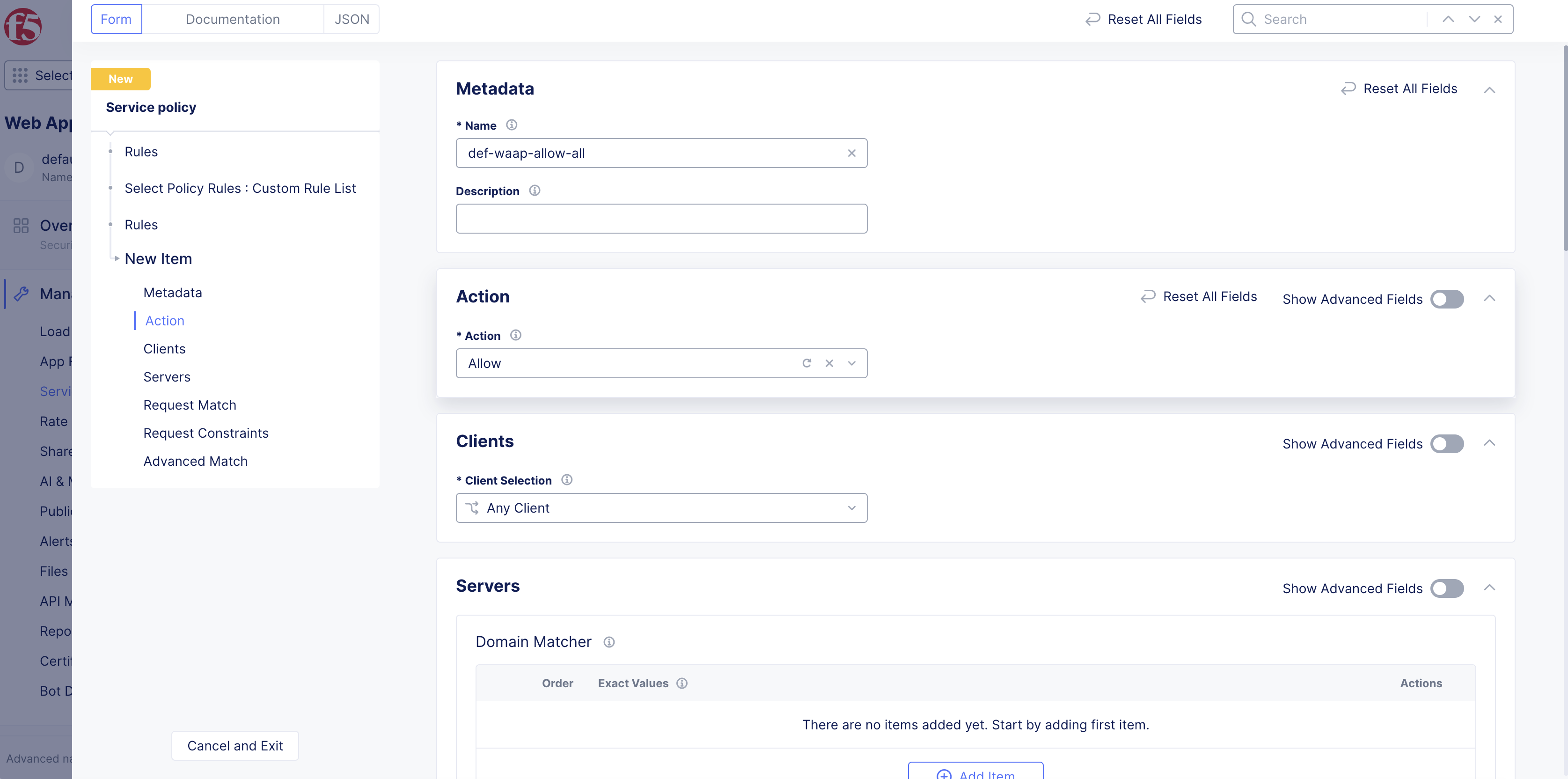 Figure: API Matcher to Allow All Operational API URLs