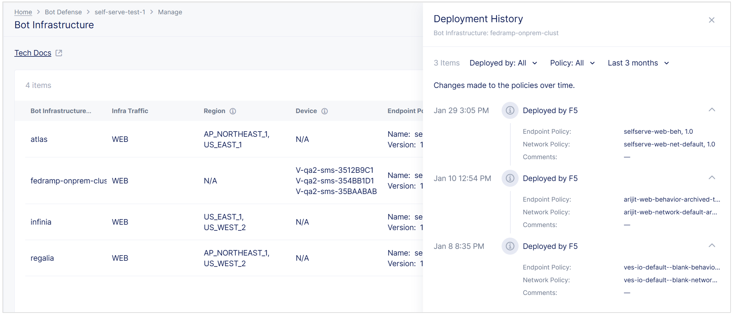 Figure: View Deployment History