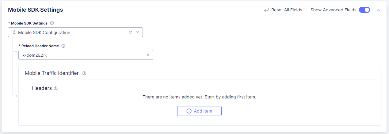 Figure: Configure Distributed Cloud Mobile SDK Settings