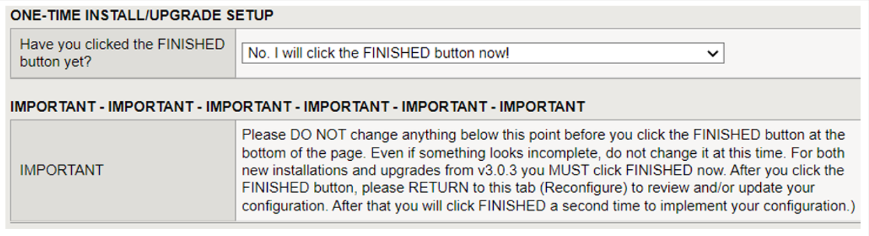Figure: iApp Connector One-Time Install/Upgrade screen